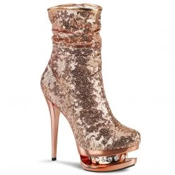 Pleaser Shoes 6" Sequined Platform Ankle Boot (BLONDIE-R-1009)