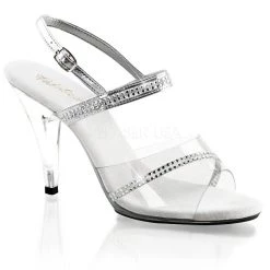 Fabulicious Pleaser Shoes 4" Heel Sandal With Rhinestone Straps (CARESS-439)
