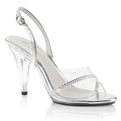 Fabulicious 4" Heel Sandal With Rhinestone Strap (CARESS-456) Pleaser Shoes
