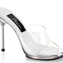 Fabulicious Pleaser Shoes 4 1/2" Stiletto Mini-Platform Slide (CHIC-01)