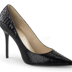Pleaser Shoes 4" Snake-Print Leather Pump (CLASSIQUE-20SP)