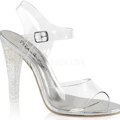 Fabulicious 4 1/2" Heel Ankle Strap Sandal (CLEARLY-408MG Final Sale)