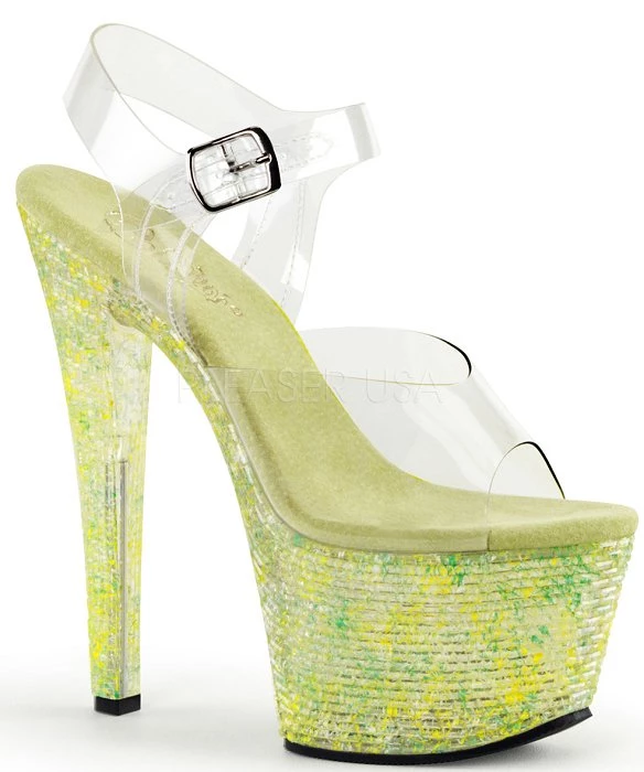 Pleaser Shoes 7" Platform Sandal With Crystal Tiles (CRYSTALIZE-308TL) 3 Pleaser Shoes 7" Platform Sandal With Crystal Tiles (CRYSTALIZE-308TL)