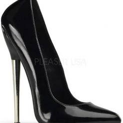 Pleaser Shoes 6 1/4" Solid Brass Heel Plain Pump (DAGGER-01)
