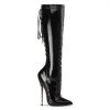 Pleaser Shoes 6 1/4" Brass Heel Knee High Boot (DAGGER-2064)