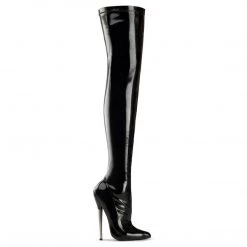 Pleaser Shoes Sales 6 1/4" Brass Heel Thigh Boot (DAGGER-3000 Final Sale)