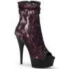 Pleaser Shoes 6" Sequin Open Toe Ankle Boot (DELIGHT-1008SQ) Glitter & Rhinestone Heels