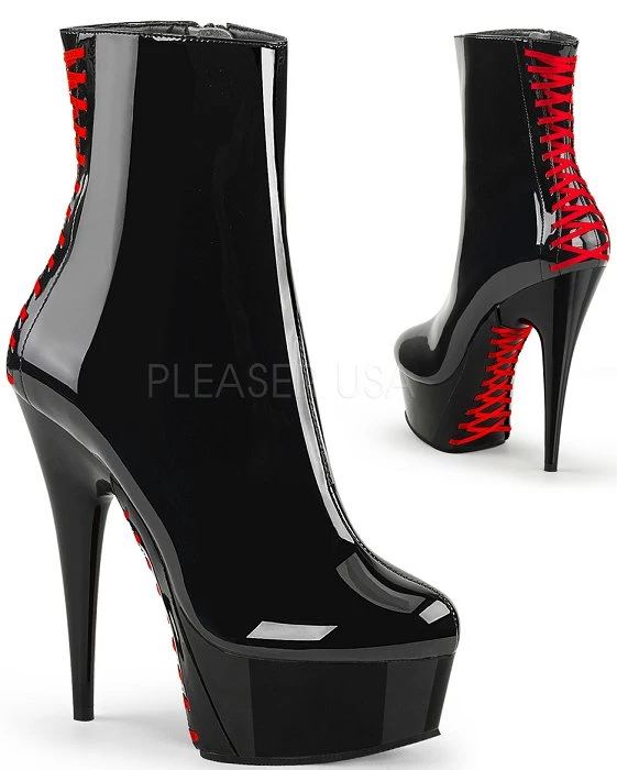 Pleaser Shoes 6" Corset Style Ankle Boot (DELIGHT-1010) 4 Pleaser Shoes 6" Corset Style Ankle Boot (DELIGHT-1010)