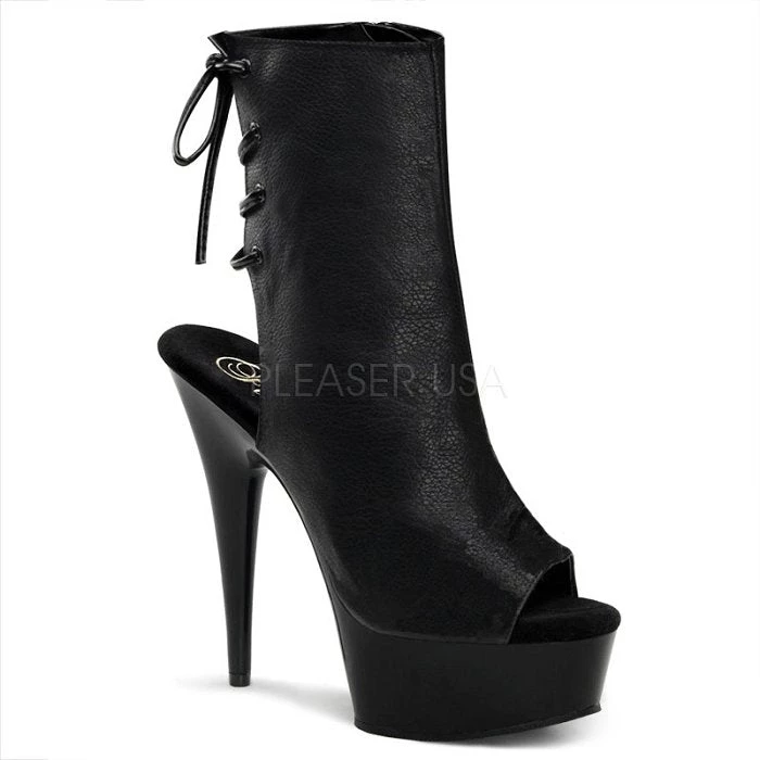 Pleaser Shoes 6" Heel Open Toe Lace-Up Ankle Boot (DELIGHT-1018) 5 Pleaser Shoes 6" Heel Open Toe Lace-Up Ankle Boot (DELIGHT-1018)