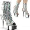 Pleaser Shoes 6" Open Toe Ankle Hologram Boot (DELIGHT-1018HG)