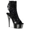 Pleaser Shoes 6" Open Toe Ankle Rhinestone Boot (DELIGHT-1018RS)