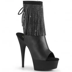 Pleaser Shoes 6" Open Toe Ankle Fringe Boot (DELIGHT-1018RSF)