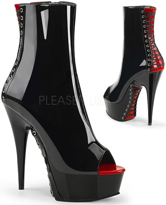 Pleaser Shoes 6" Open Toe Ankle Boot (DELIGHT-1025) 4 Pleaser Shoes 6" Open Toe Ankle Boot (DELIGHT-1025)