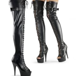 Pleaser Shoes Stiletto Heel Shoes 6" Lace-Up Platform Thigh Boot (DELIGHT-3025)