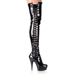 Pleaser Shoes Platform Shoes 6" Side Laced Platform Thigh Boot (DELIGHT-3050)
