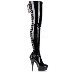 Pleaser Shoes 6" Back Lace Platform Thigh Boot (DELIGHT-3063) Platform Shoes