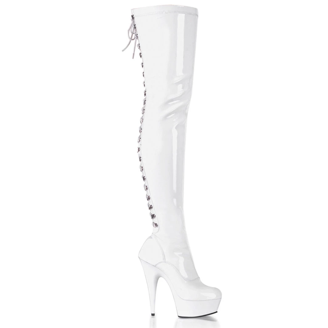 Pleaser Shoes 6" Back Lace Platform Thigh Boot (DELIGHT-3063) Platform Shoes 5 Pleaser Shoes 6" Back Lace Platform Thigh Boot (DELIGHT-3063) Platform Shoes