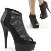 Pleaser Shoes 6" Open Toe Mesh Bootie (DELIGHT-600-12)