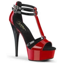 Pleaser Shoes 6" Two-Tone Platform T-Strap Sandal (DELIGHT-663 Final Sale)