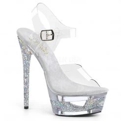 Pleaser Shoes 6 1/2" Heel Cut-Out Glitter Platform (ECLIPSE-608GT)