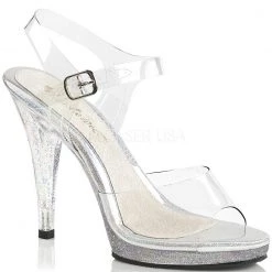 Fabulicious 4.5" Clear Glitter Sandal (FLAIR-408MG Final Sale)