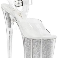 Pleaser Shoes 8" Spike Glitter Platform (FLAMINGO-808G)