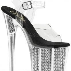 Pleaser Shoes 8" Spike Rhinestone Platform (FLAMINGO-808SRS)