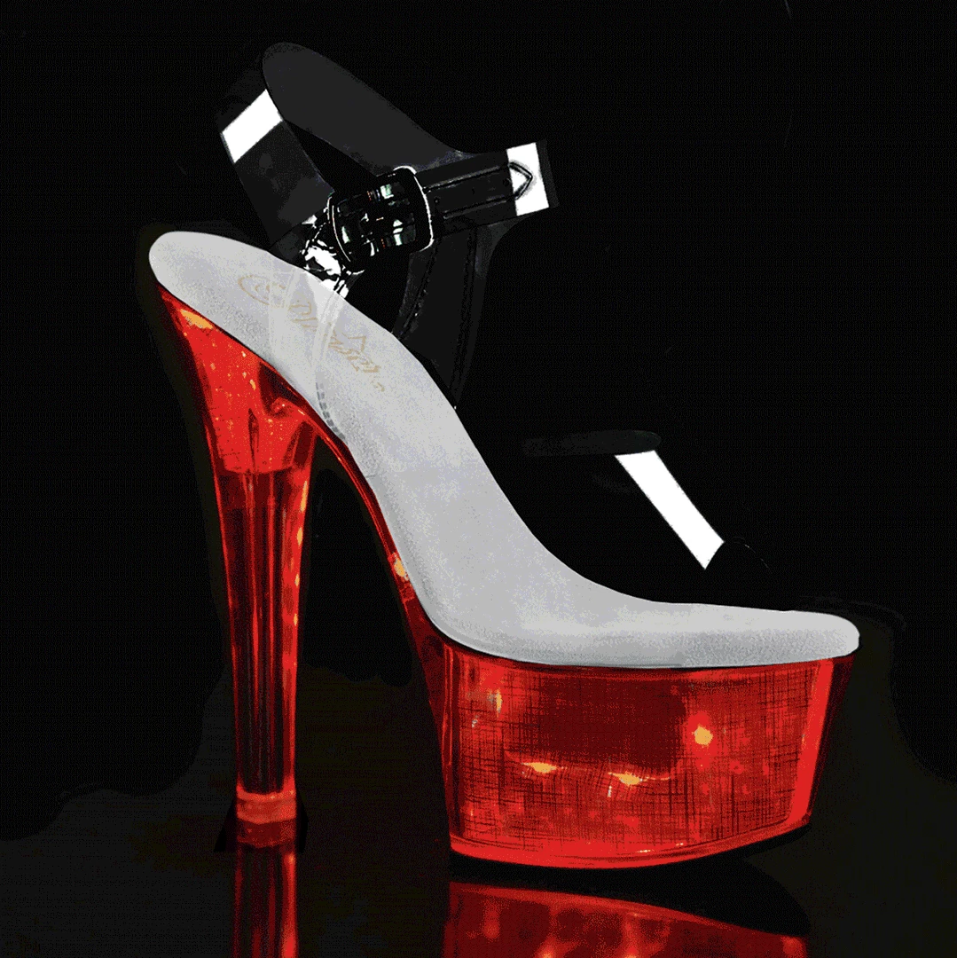 Pleaser Shoes 6" Heel LED Light-Up Ankle Strap Platform (FLASHDANCE-608CH) 3 Pleaser Shoes 6" Heel LED Light-Up Ankle Strap Platform (FLASHDANCE-608CH)