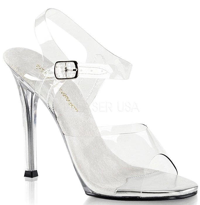 Fabulicious Pleaser Shoes 4.5" Clear Sandal (GALA-08) 3 Fabulicious Pleaser Shoes 4.5" Clear Sandal (GALA-08)