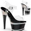 Pleaser Shoes 6 1/2" Textured Rhinestone Platform (ILLUSION-658RS)