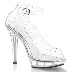 Pleaser Shoes 5" Clear Rhinestone Peep-Toe Pump (LIP-183)