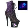 Pleaser Shoes 7" Mermaid Glitter Cut-Out Platform (MOON-1020MER)