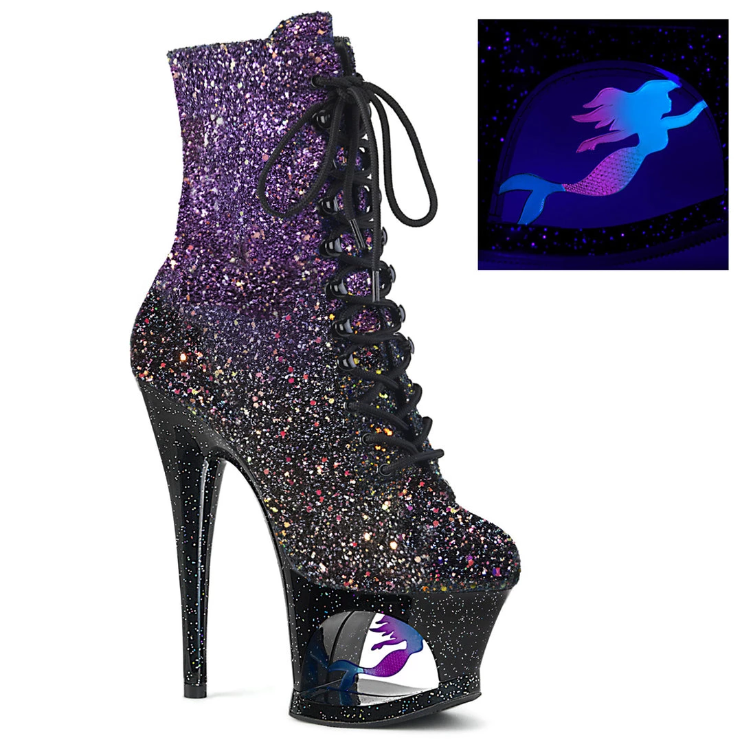 Pleaser Shoes 7" Mermaid Glitter Cut-Out Platform (MOON-1020MER) 3 Pleaser Shoes 7" Mermaid Glitter Cut-Out Platform (MOON-1020MER)