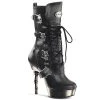 Demonia 5 1/2" Finger Bone Heel Lace-Up Calf High Boot (MUERTO-1026) 2 Demonia 5 1/2" Finger Bone Heel Lace-Up Calf High Boot (MUERTO-1026)