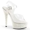 Pleaser Shoes 6" Heel Pearl Encrusted Platform Sandal (PEARLIZE-608 Final Sale) Sales
