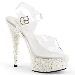 Pleaser Shoes 6" Heel Pearl Encrusted Platform Sandal (PEARLIZE-608 Final Sale) Sales
