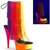 Pleaser Shoes 6" Neon Fringe Ankle Boot (RAINBOW-1017TF-6) 1 Pleaser Shoes 6" Neon Fringe Ankle Boot (RAINBOW-1017TF-6)