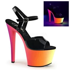 Pleaser Shoes 7"Heel Ankle Strap Sandal (RAINBOW-309UV)