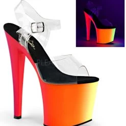 Pleaser Shoes 7" Heel Ankle Strap Sandal (RAINBOW-708UV)