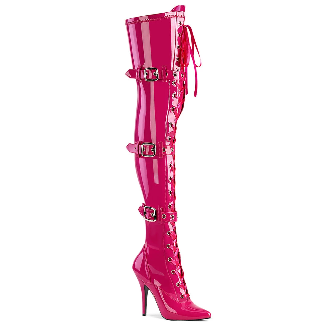 Pleaser Shoes 5" Ribbon Stretch Thigh Boot (SEDUCE-3028) 6 Pleaser Shoes 5" Ribbon Stretch Thigh Boot (SEDUCE-3028)