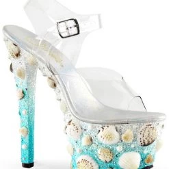 Pleaser Shoes 7" Stiletto Seashell Platform Sandal (SKY-308MERMD Final Sale)
