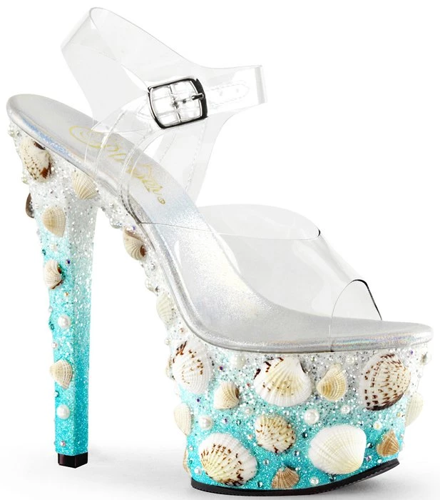 Pleaser Shoes 7" Stiletto Seashell Platform Sandal (SKY-308MERMD Final Sale) 3 Pleaser Shoes 7" Stiletto Seashell Platform Sandal (SKY-308MERMD Final Sale)