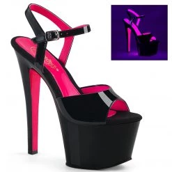 Pleaser Shoes 7" Heel UV Reactive Platform Sandal (SKY-309TT)