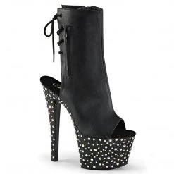 Pleaser Shoes 7" Open Toe Ankle Rhinestone Boot (STARDANCE-1018-7)