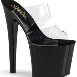 Pleaser Shoes Shop By Style 7 1/2" Stiletto Two-Band Platform Slide (TABOO-702)