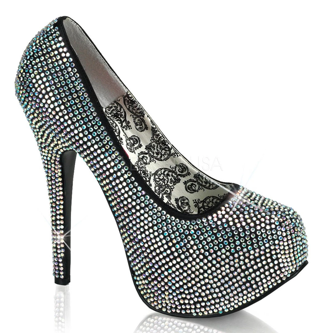 Pleaser Shoes 5 3/4" Rhinestone Platform (Teeze-06R Final Sale) 6 Pleaser Shoes 5 3/4" Rhinestone Platform (Teeze-06R Final Sale)