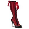 Bordello Pleaser Shoes 4 1/2" Lace Up Knee Boot (TEMPT-126)