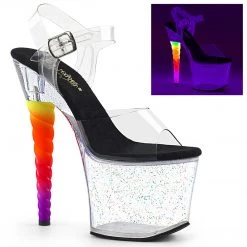 Pleaser Shoes 7" Ombre UV Unicorn Heel With A Glitter Platform (UNICORN-708MG)