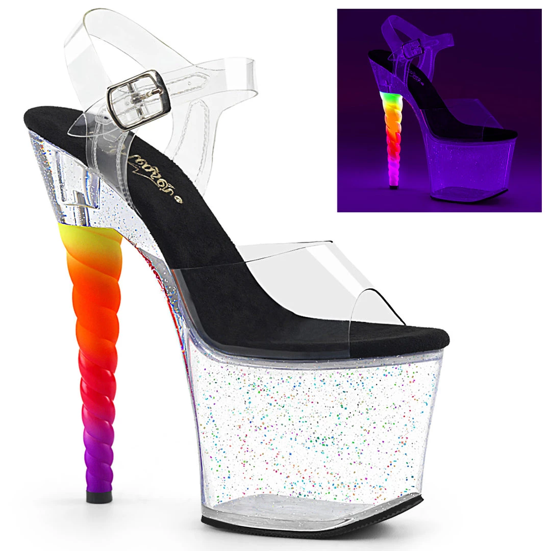 Pleaser Shoes 7" Ombre UV Unicorn Heel With A Glitter Platform (UNICORN-708MG) 3 Pleaser Shoes 7" Ombre UV Unicorn Heel With A Glitter Platform (UNICORN-708MG)