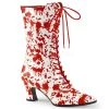 Funtasma 2 3/4" Heel Bloody Print Boot (VICTORIAN-120BL) 2" Heels